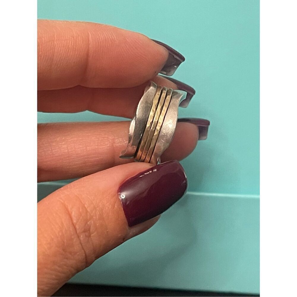 Spinner Ring Sterling Silver & Gold - Picture 3 of 5